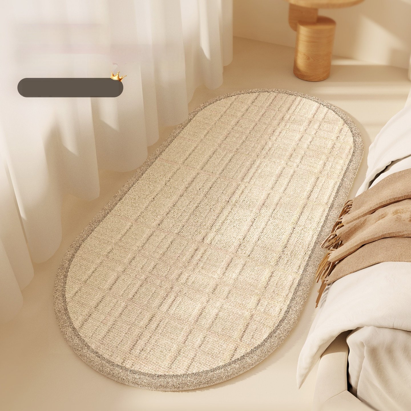 French Light Cream Style Bedroom Ins Style Bedside Carpet - Image 3