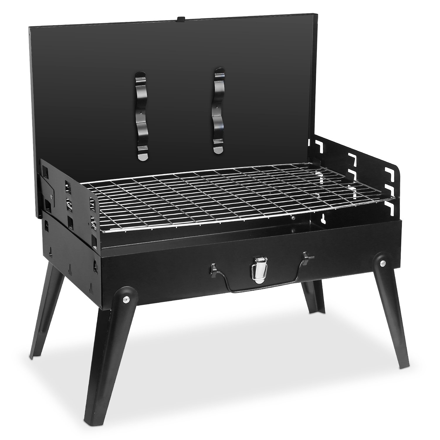 1Pc 16.7x10x17.7in Portable Charcoal Grill For Spring Summer Outdoor Activities Foldable BBQ Suitcase Grill Shelf For Outdoor Camping Picnics Garden Grilling Fedex Shipping - Image 7