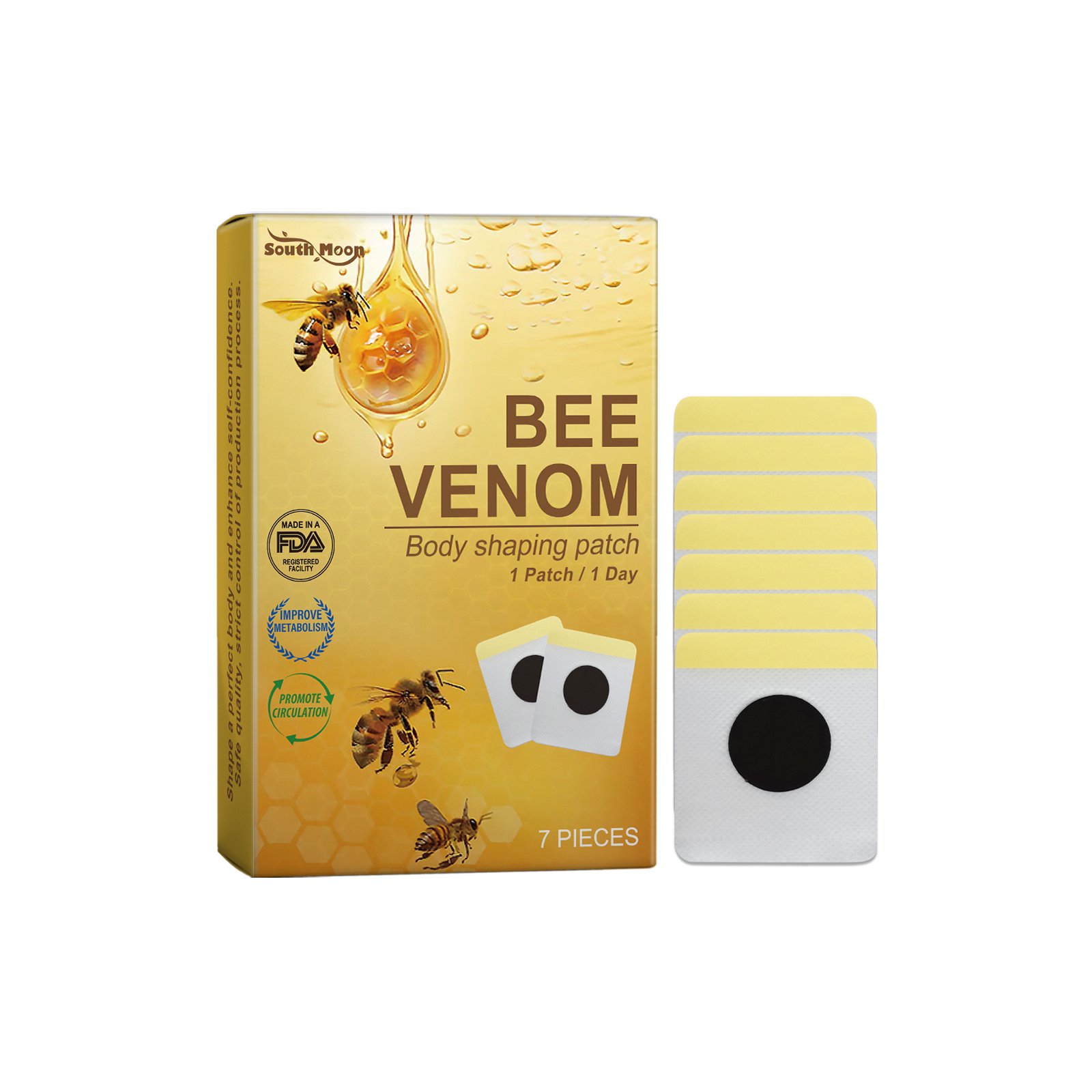South Moon Bee Venom Body Shaping Patch Firming Light Skin Shape Curves Slimming Care Patch - Image 2