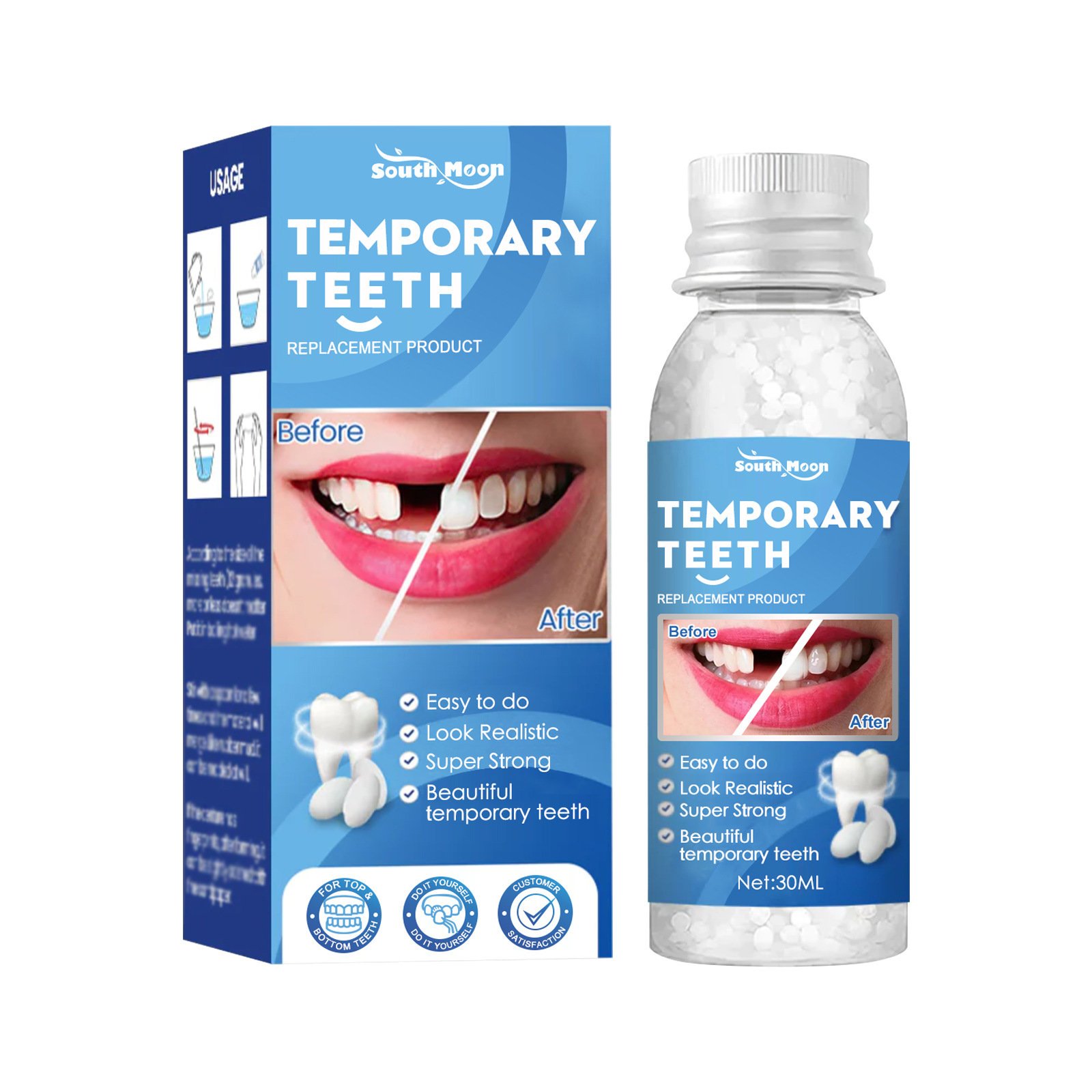 South Moon Solid Dental Gel Fixing Teeth Temporary Filling Cavities Filling Gel Dentures Denture Gap Filling Gel - Image 5