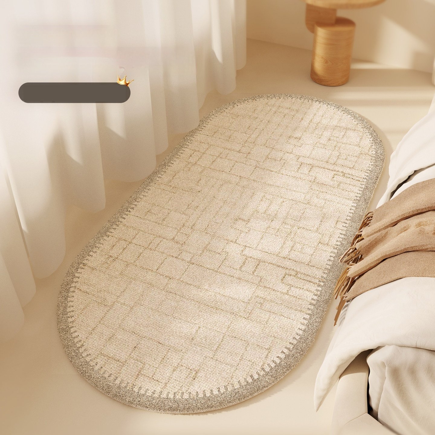 French Light Cream Style Bedroom Ins Style Bedside Carpet - Image 6