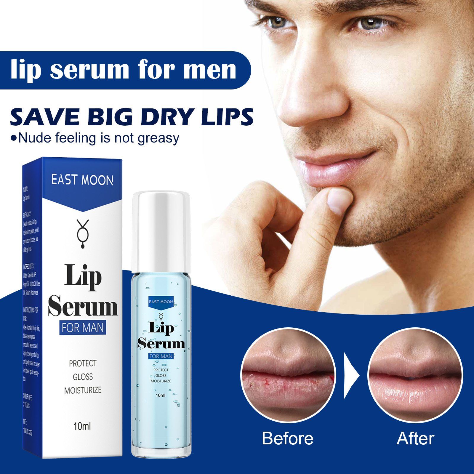 EAST MOON Lip Essence Rolling Lotion, Moisturize And Fade Lip Lines, Prevent Dry Crack And Dead Skin, Plump And Moisturize Lips - Image 5