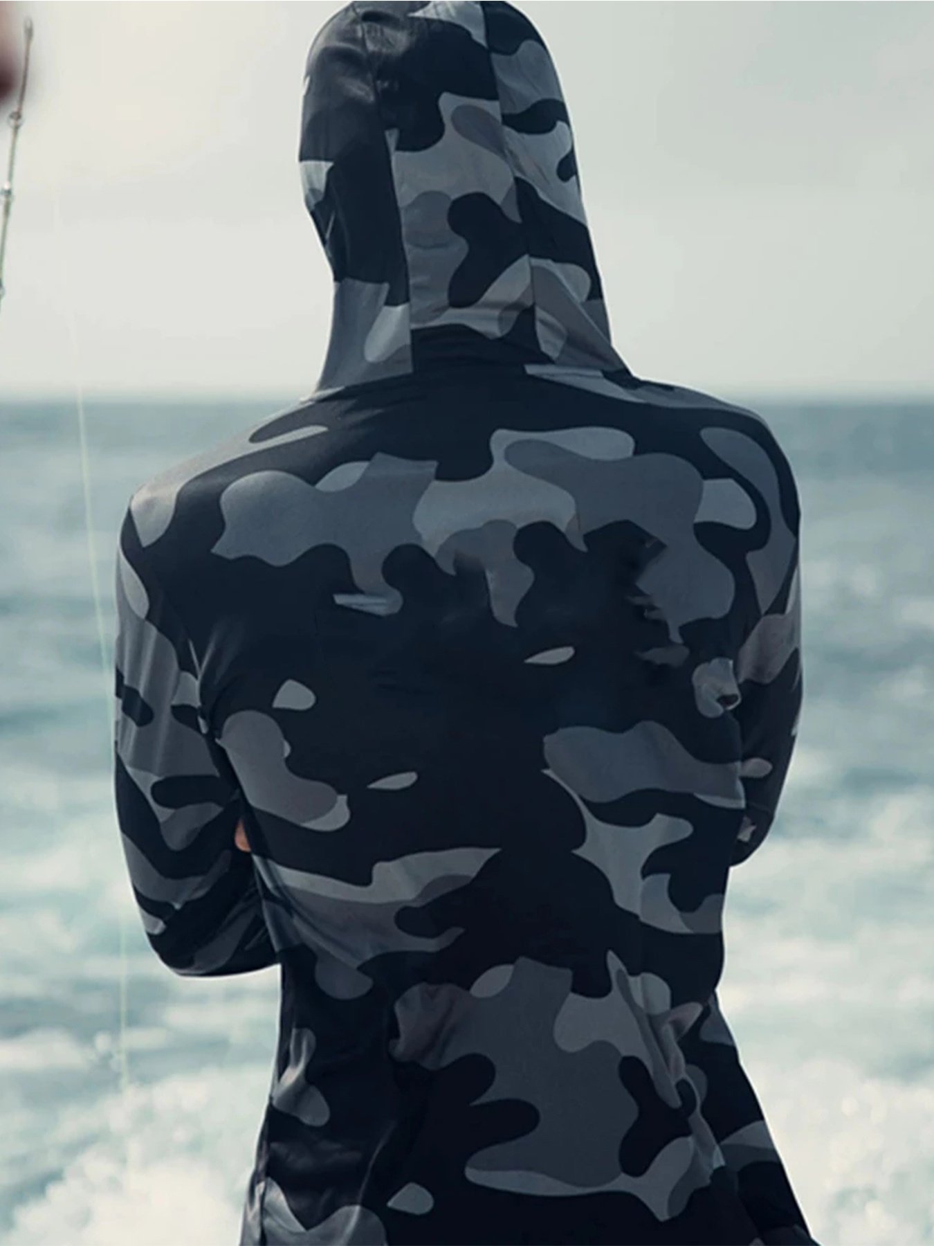 Fishing Hoodie Face Mask Neck Cover Sailing Shirt Summer Men Long Sleeve Sun Protection Hunting Jersey Camisa De Pesca Performance Fish Gear Beach Tops Wear Climbing Uniform - Image 5